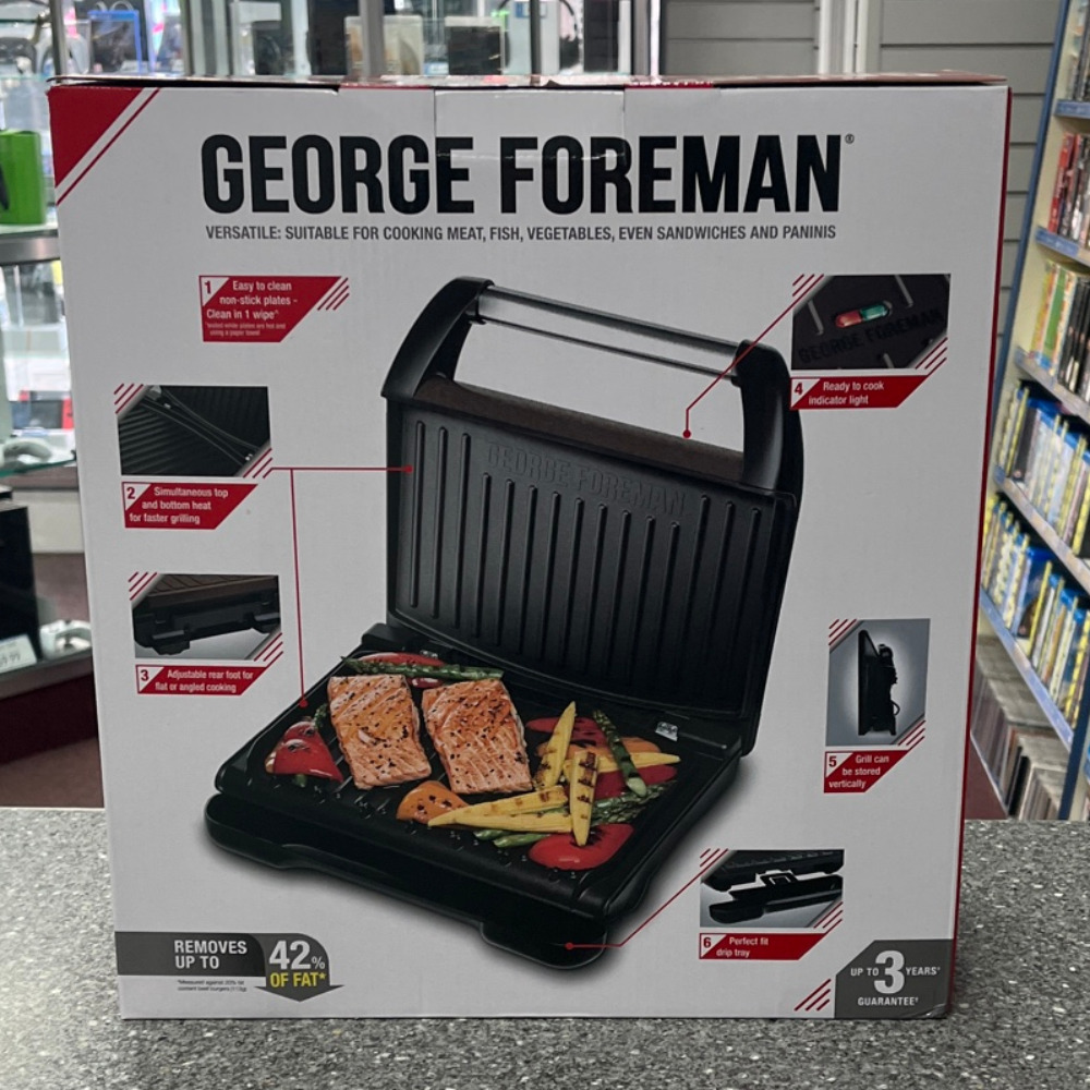 New George Forman Steel Grill Dark Bronze - Own4Less